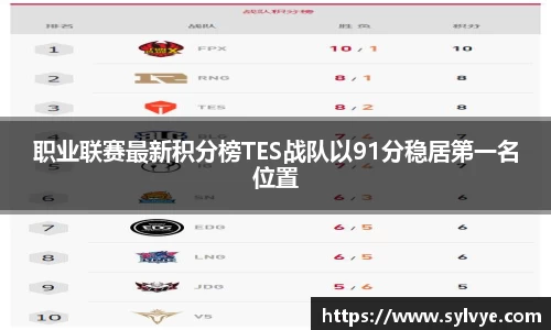 职业联赛最新积分榜TES战队以91分稳居第一名位置